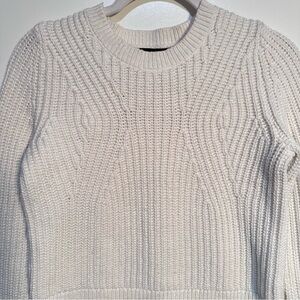 Banana Republic Women's Chunky Fisherman Sweater Cream Size XS Classic